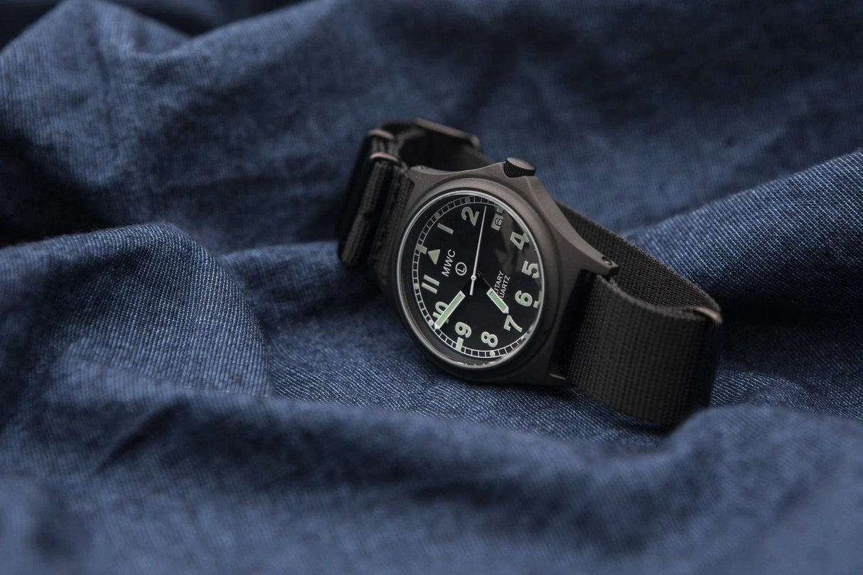 MWC Watches MWC G10 50m Water Resistant PVD Stealth with Battery Hatch, Solid Strap Bars and 60 Month Battery Life