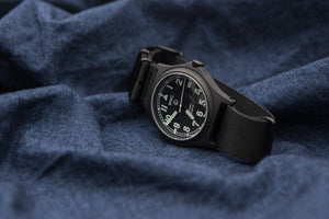 MWC Watches MWC G10 50m Water Resistant PVD Stealth with Battery Hatch, Solid Strap Bars and 60 Month Battery Life