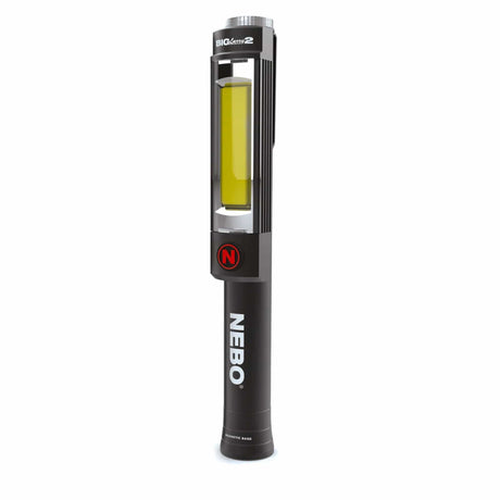 NEBO Big Larry 2 LED work light in black with COB LED strip and front power button