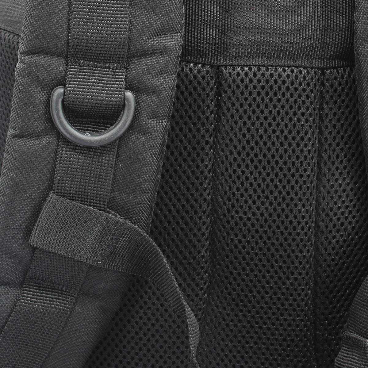 Aeromesh padded back panel and ergonomic shoulder straps on the Op. Zulu black tactical day pack