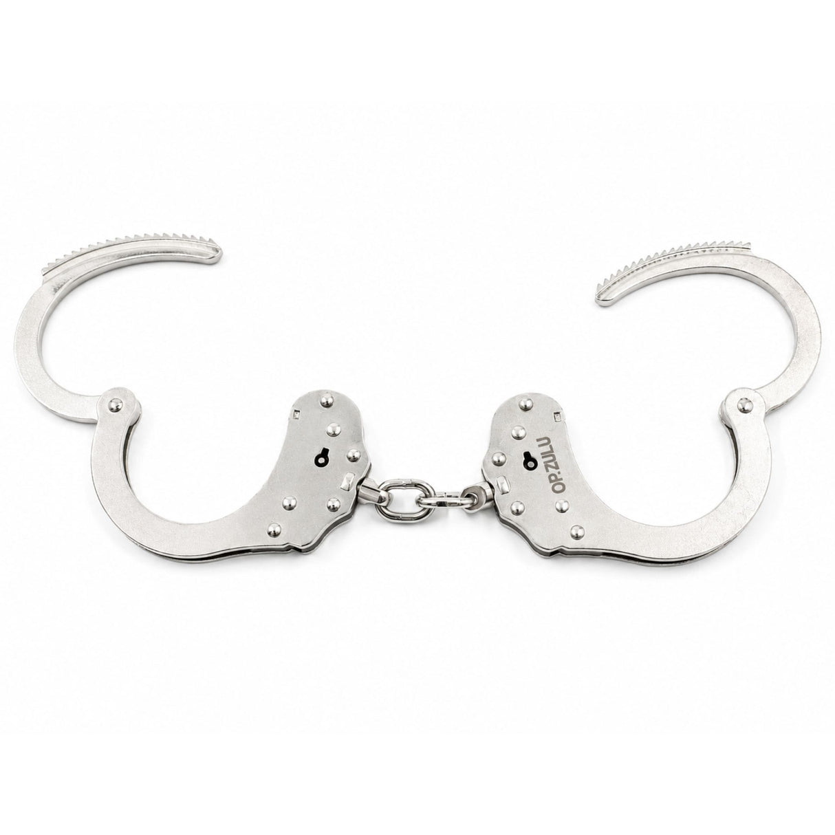 OP Zulu Handcuff Op Zulu Chain Linked Handcuff Nickle with 2 Sided Lock