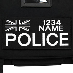 Personalised police uniform patch with custom embroidery and Velcro backing