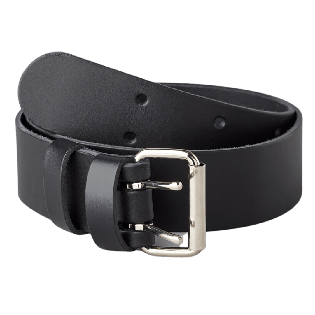 50mm Leather Belt Double Pronged Buckle