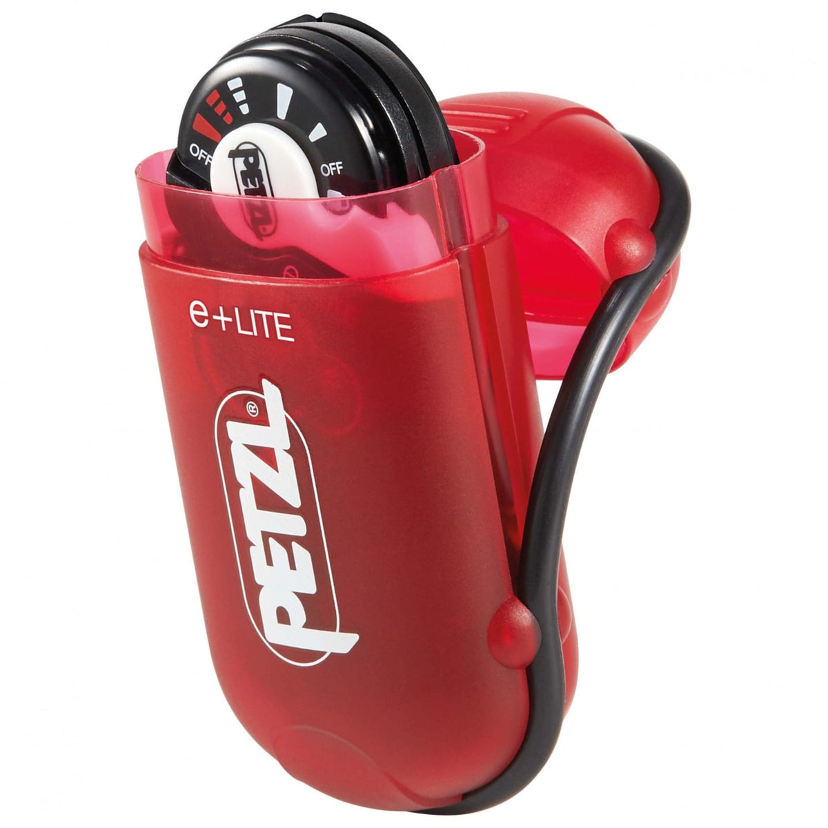 Petzl e+LITE emergency headtorch in compact red protective carrying case