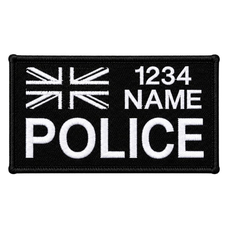 Patrol Store Union Flag + Name / Number Police Name Tag ID Patch (Single)