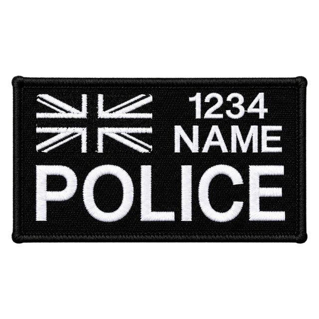 Patrol Store Union Flag + Name / Number Police Name Tag ID Patch (Single)
