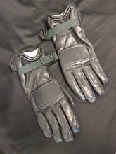 Load image into Gallery viewer, Police Surplus Police Uniform Black Leather Gloves, NPU, CE970321, reinforced padding on top of glove (Used – Grade A)
