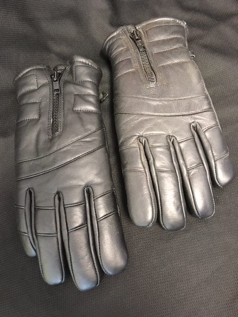 Police Surplus Police Uniform Black Leather Gloves, X187D, padded, Thinsulate (Used – Grade A)