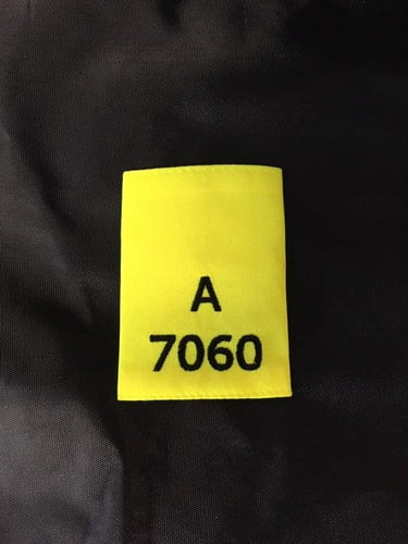 Police Surplus Police Uniform 9cm Epaulette Slides, Hi Vis yellow, black embroidered letter A and mixed numbers, 9cm length (Used – Grade A)