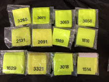 Load image into Gallery viewer, Police Surplus Police Uniform Epaulette Slides, Hi Vis yellow, black embroidered mixed numbers and lengths (Used – Grade A)
