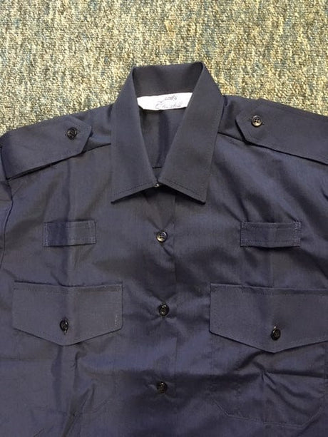 Police Surplus Police Uniform Fire Arms Navy Women’s Short Sleeve Shirt, epaulette slides (Used – Grade A)