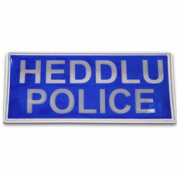 Heddlu Police Badge 250x100 Blue Back patch