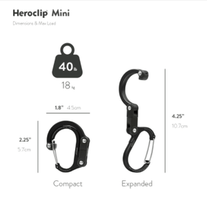 Heroclip Key Holders Heroclip Mini Gear Clip Stealth Black