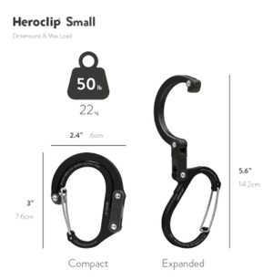 Heroclip Key Holders Heroclip Small Gear Clip stealth Black