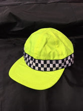 Load image into Gallery viewer, Police Surplus Police Uniform One Size Hi Vis Yellow Baseball Cap, chequerboard, adjustable black plastic strip (Used – Grade A)

