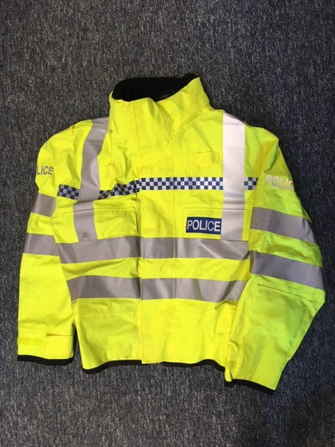 Police Surplus Police Uniform Hi Vis Yellow Waterproof NPU Blouson Jacket Yaffy 143 Goretex (Used - Grade A)