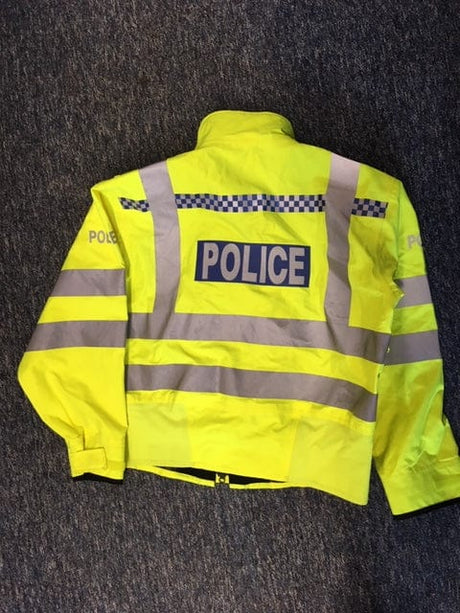 Police Surplus Police Uniform Hi Vis Yellow Waterproof NPU Blouson Jacket Yaffy 387 Goretex (Used - Grade A)