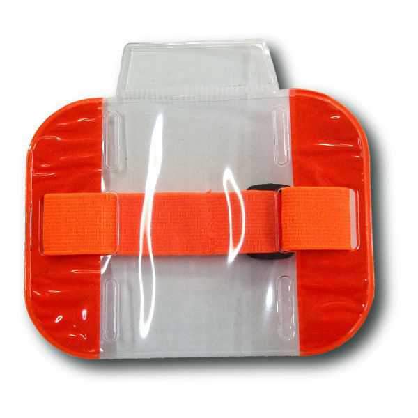 ID / SIA License Badge Holder - Arm Band High Viz Orange
