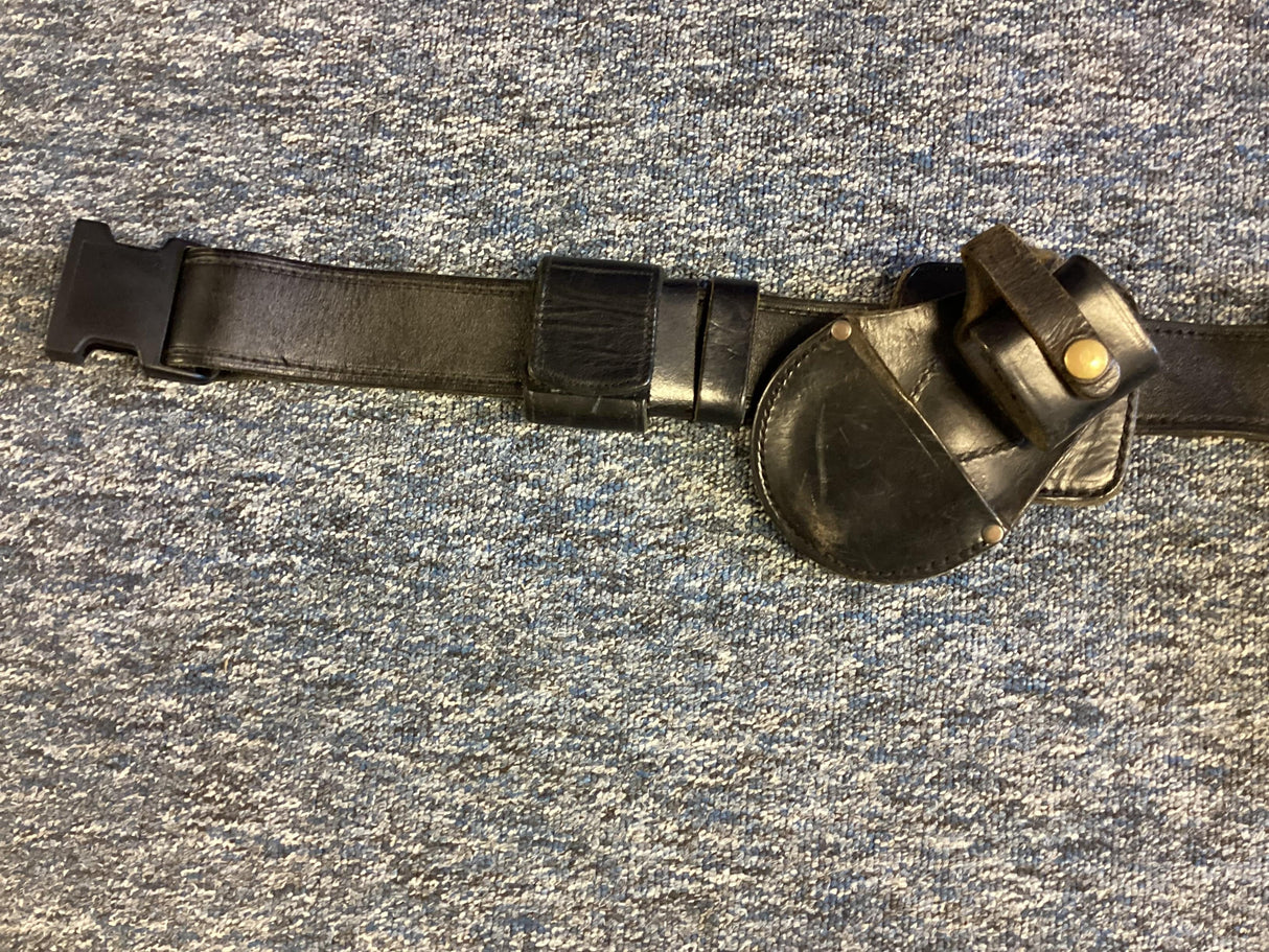 Police Surplus Police Uniform Leather Equipment Belt with full leather equipment (Used – Grade A)