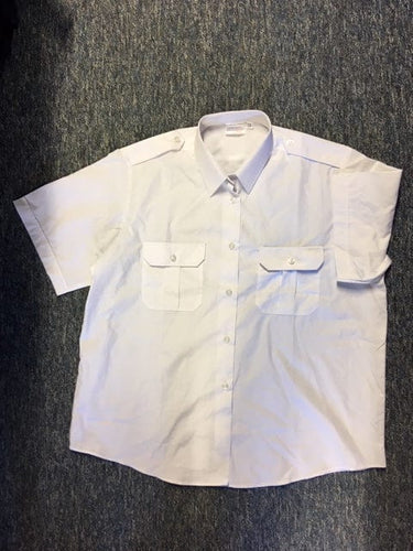 Police Surplus Police Uniform Pilot Shirt, Women’s Short Sleeve White Shirt, epaulette slides (Used – Grade A)