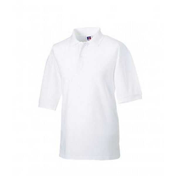 Russell White Poly/Cotton Polo Shirt