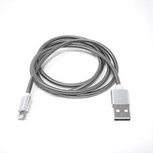 Load image into Gallery viewer, Silver 24k gold plated rugged lightning Cable
