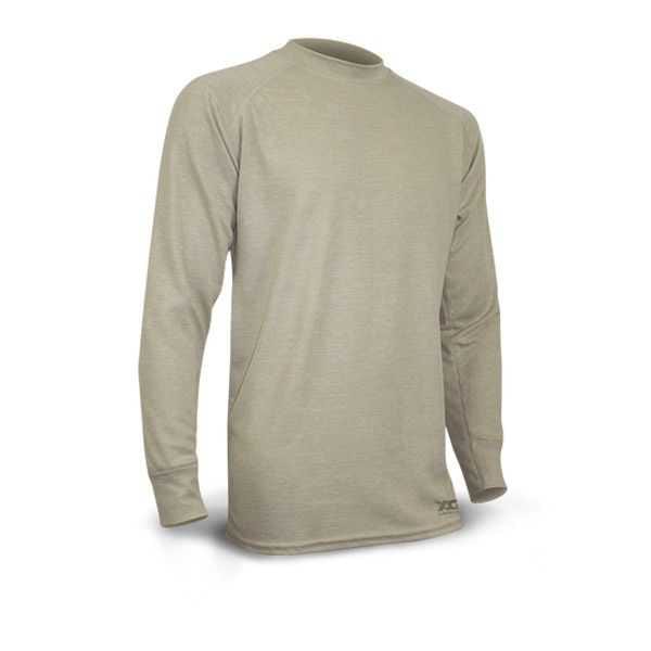 XGO Mens Flame Retardant Clean Seam Longsleeve Crew Desert Sand